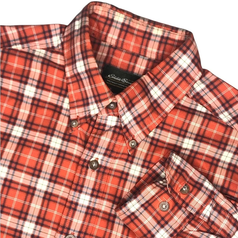 Eddie Bauer Men’s Button Front Long Sleeve Outdoors Plaid Shirt | Size Medium - Picture 2 of 8